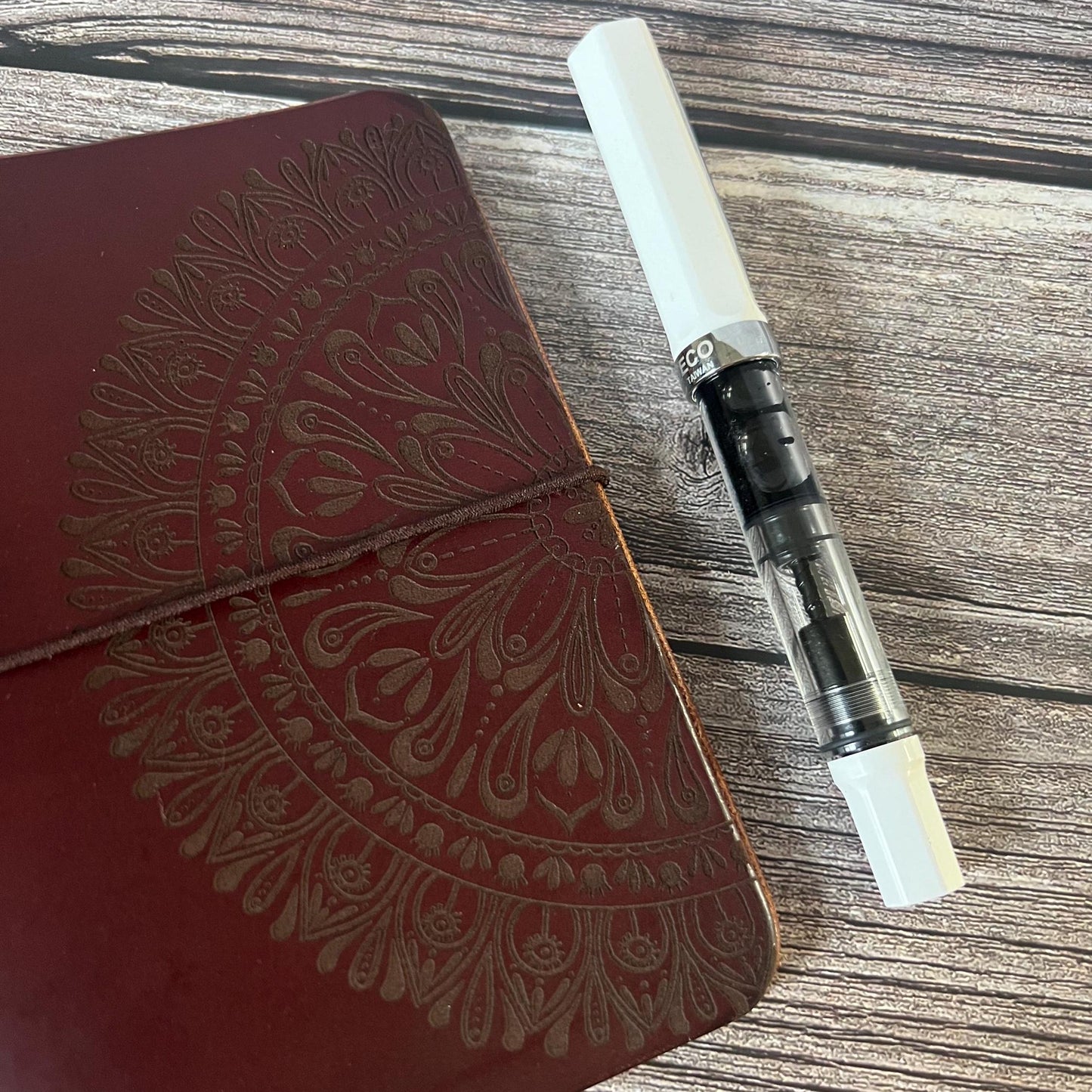 A6 engraved mandala Traveler&#39;s Notebook, designs by Kenzie